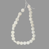Carved White Jade Flower Beads 14mm- Vintage