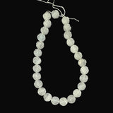 Carved White Jade Flower Beads 14mm- Vintage