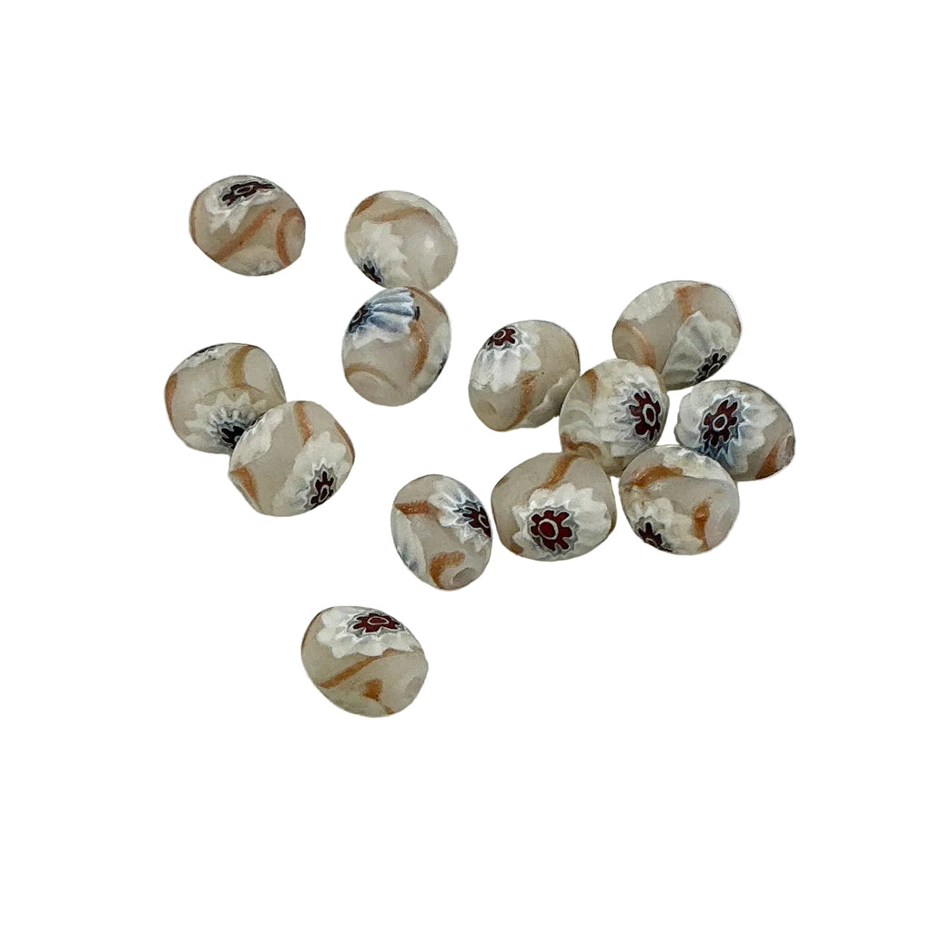 Millefiori Oval Glass Beads 11 x 9mm