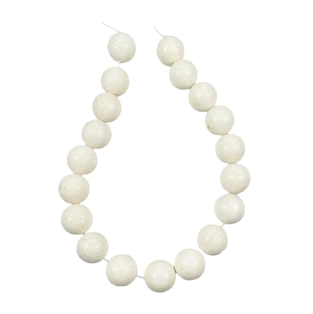 Large White Sponge Coral 20mm Round Beads