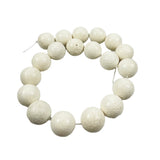 Large White Sponge Coral 20mm Round Beads