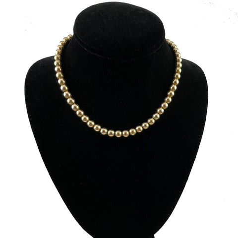 Winard Gold Filled Bead Necklace Yellow Gold