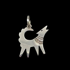 Navajo Sterling Silver Coyote Pendant