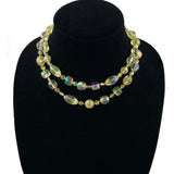 yellow crystal beaded necklace 1950's