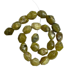 Natural Yellow Green Opal Faceted Oval 18mm Bead Strands