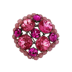 Gerard Yosca Pink Rhinestone Brooch Large
