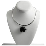 Zuni Black Jade & Sterling Silver Bear Pendant Necklace