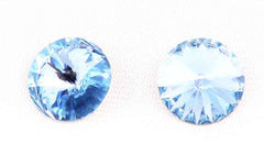 Swarovski Light Sapphire 1122 Rivolis - Gold Foil Back Austrian