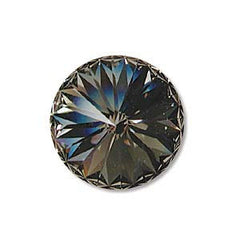 2 Swarovski Black Diamond 1122 Rivolis 20mm - Gold Foil Back Austrian