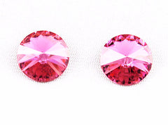 2 Swarovski Rose 1122 Rivolis 18mm - Gold Foil Back Austrian