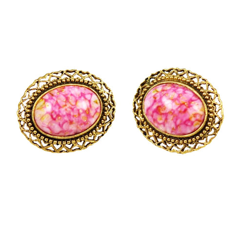 1928 Pink Clip On Earrings