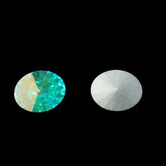 Swarovski 4102 Silver Crystal AB Stones Oval Rivoli
