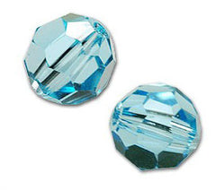 Swarovski 8mm Aquamarine Crystal Beads 5000 - 12