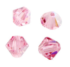Swarovski 5301 Light Rose AB Beads 6 Vintage