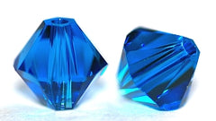Swarovski 5301 Capri Blue AB Beads 6 Vintage