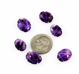 Amethyst Carved Oval Beads