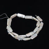 White Biwa Pearl Rectangle Beads Strand
