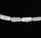 White Biwa Pearl Rectangle Beads Strand