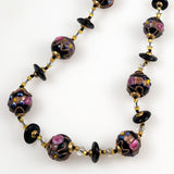 Murano Black Wedding Cake Beads Necklace
