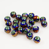 Porcelain Enamel Blue 10mm Round Beads 