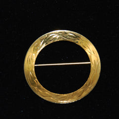 Gold Circle Pin Brooch Bond Boyd Vintage