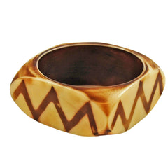 Chunky Square Bone Bangle Bracelet Vintage