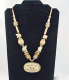 Vintage Carved Bone Elephant Necklace