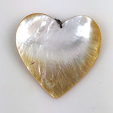 Large Carved Shell Heart Pendant 1977 Signed