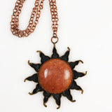 Copper Sun Pendant Necklace Mexico
