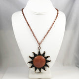 Copper Sun Onyx Pendant Necklace Mexico