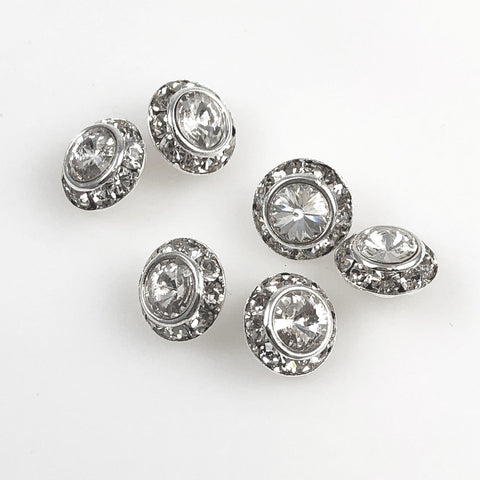 Rivoli Crystal Buttons silver with rhinestones with shank – Estate Beads &  Jewelry