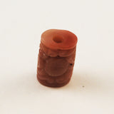 Red Jade Carved Barrel Beads