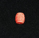 Pink Coral Angel Skin Carved Barrel Bead Genuine Natural