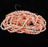 Vintage Angel Skin Pink Coral Rice Bead Strands Natural