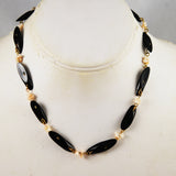 Black and Angel Skin Coral Necklace