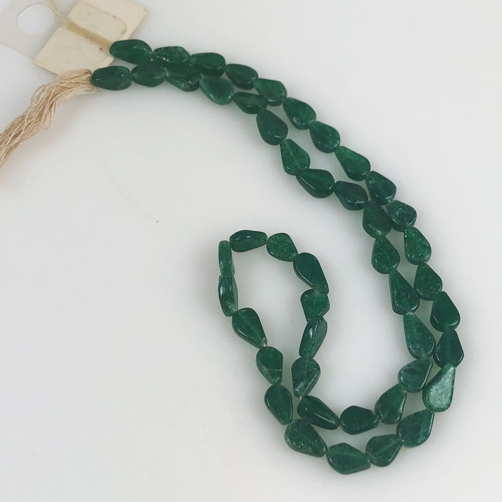 green emerald teardrop beads