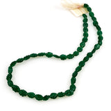 Green Emerald Gemstone Carved Floral Beads