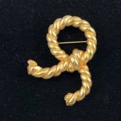 Erwin Pearl Bow Brooch Designer Gold