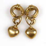 Erwin Pearl Designer Gold Heart Clip On Earrings