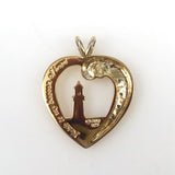 Gold Vermeil Faith Heart Lighthouse Pendant