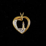 Gold Vermeil Faith Heart Lighthouse Pendant