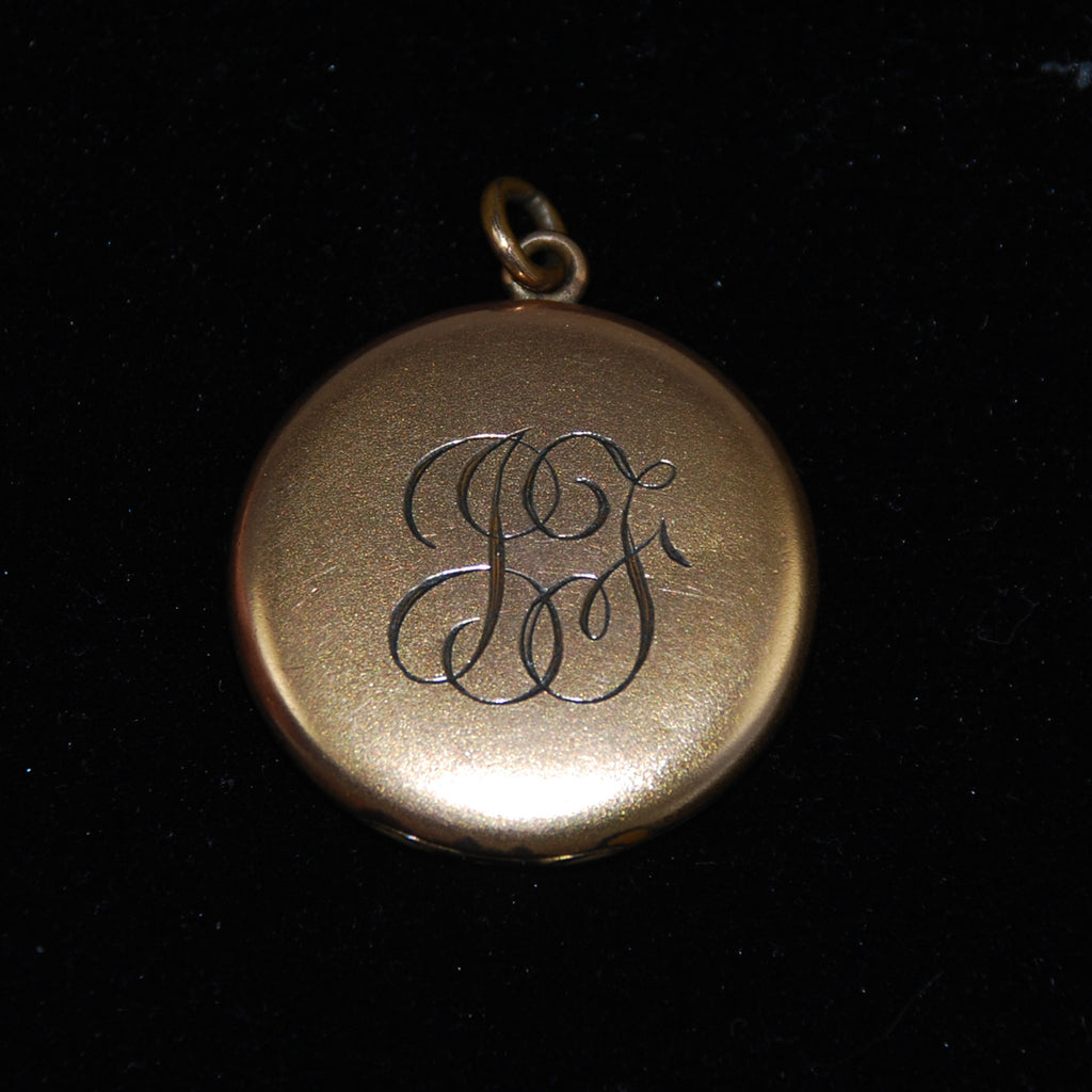 Gold Filled Double Photo Locket Engraved