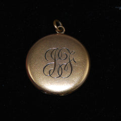 Gold Filled Double Photo Locket Engraved