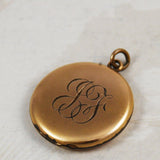 Victorian Gold Filled Locket Engraved JF