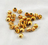 gold fluted round beads