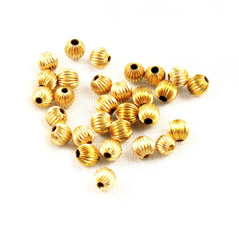 14K Gold Filled Fluted Round Beads