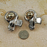 Silver Electroform Designer Clip On Earrings