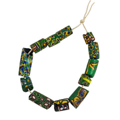Antique Green Millefiori African Trade Beads