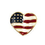 American flag heart brooch vintage