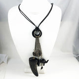 Black Horn Tusk Charm Necklace